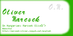 oliver marcsek business card